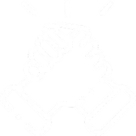 simple icon of two hands intertwined to represent support